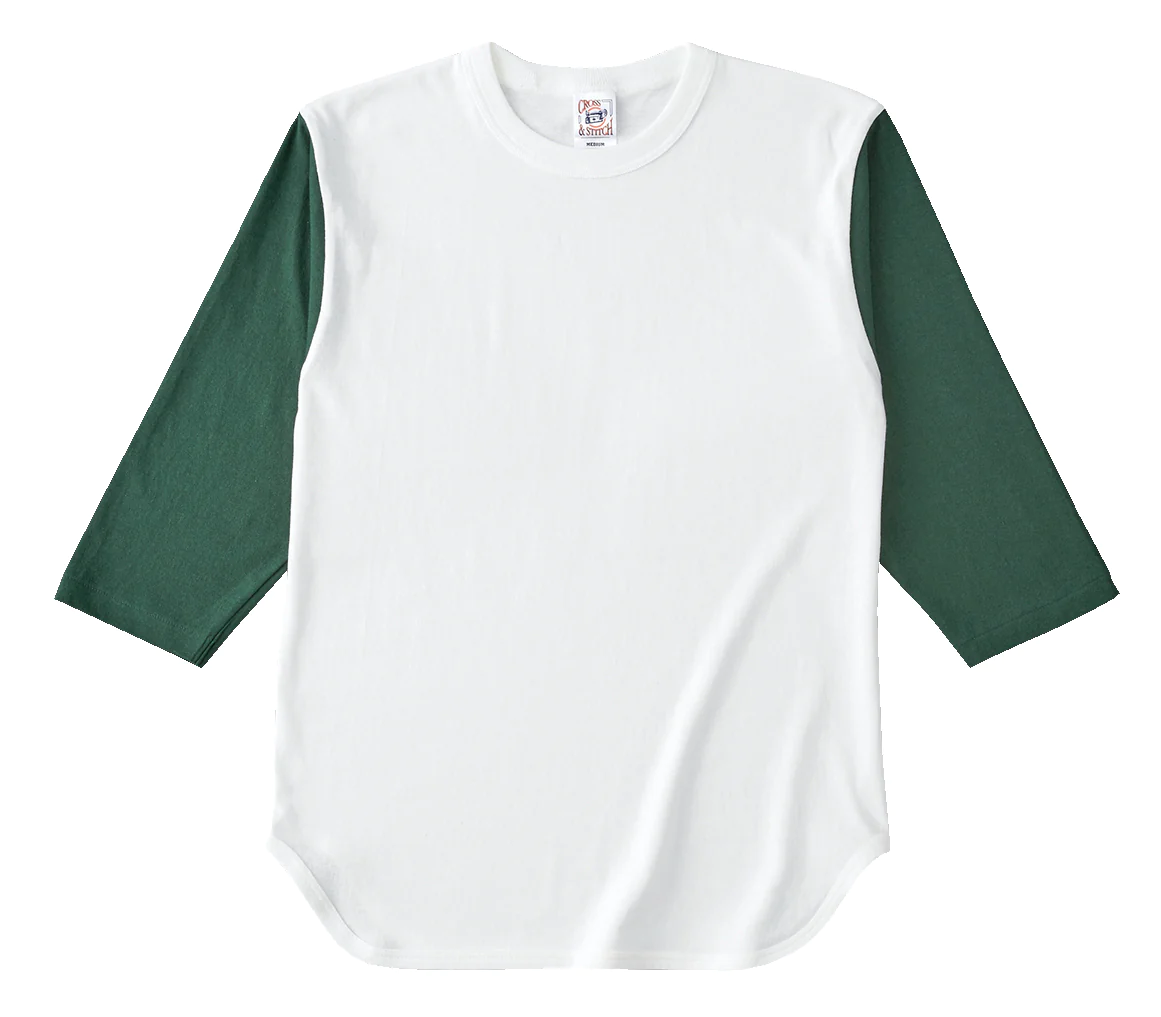 七分袖ベースボールTシャツ